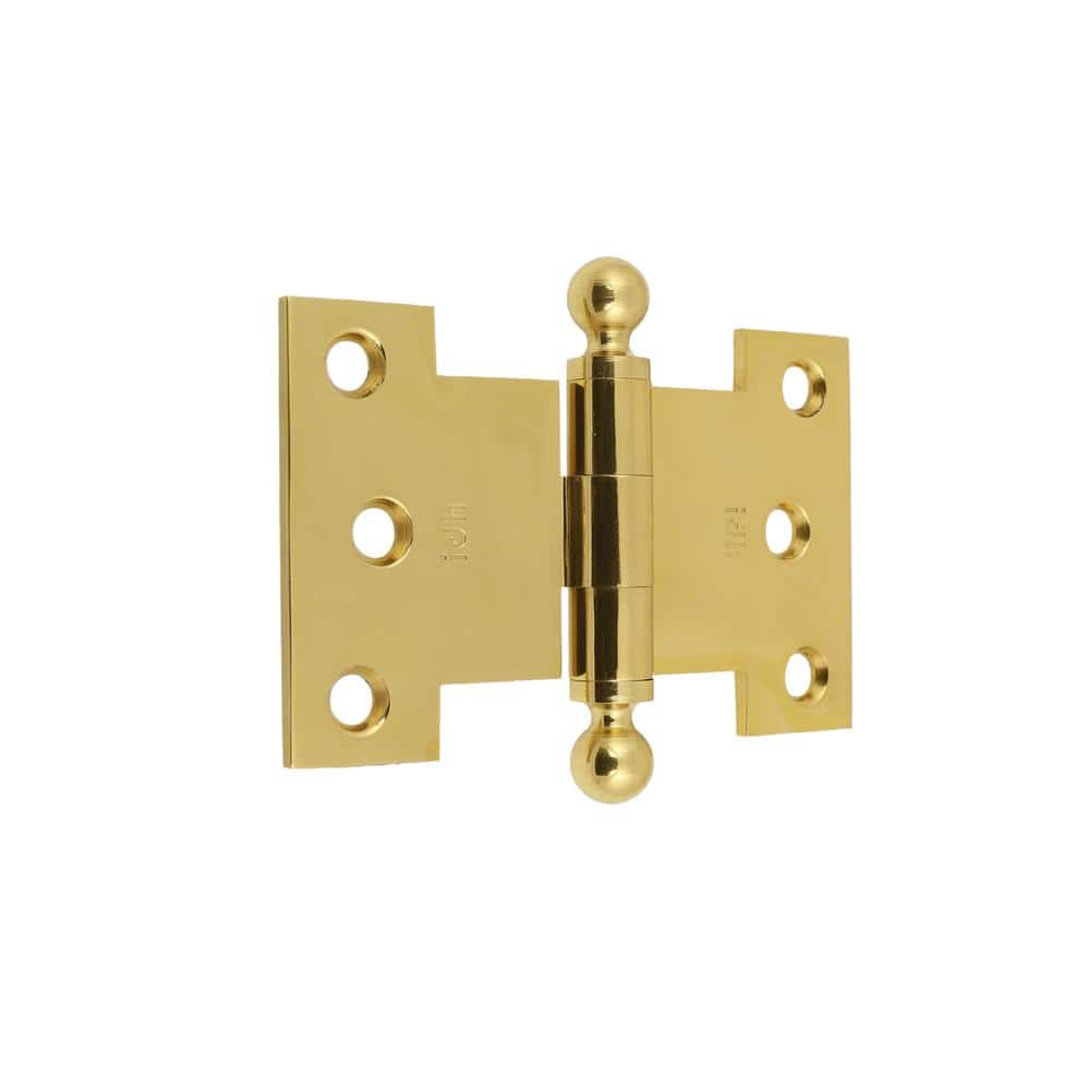 Polished Brass 4" Parliament Hinges with Ball Finials