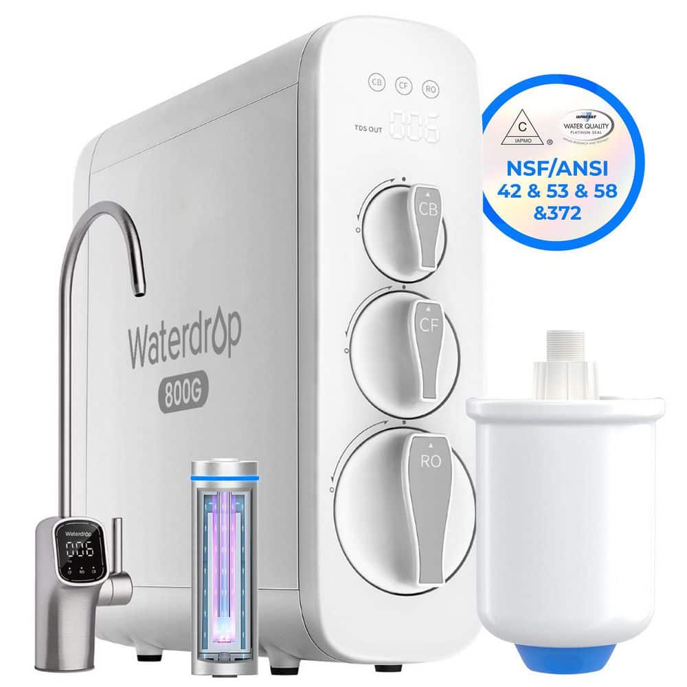 G3P800 Reverse Osmosis System, 800 GPD, NSF/ANSI 42,58,372 Certified, 3:1 Pure to Drain, Tankless, Extra PMT