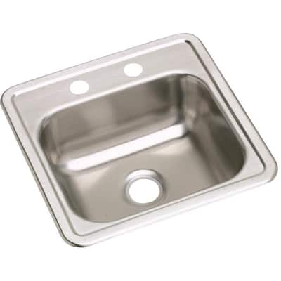 Dayton 22 Gauge Stainless Steel 12 in. 2-Hole Drop-in Bar Sink with 3.5 in. Drain Opening