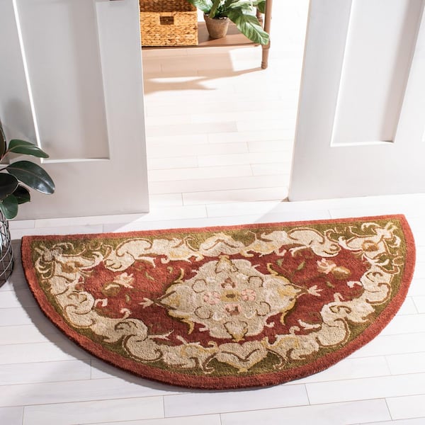 Classic 3 ft. x 6 ft. Specialty Rust/Green Border Area Rug