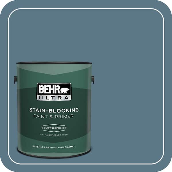 BEHR ULTRA 1 gal. #PMD-65 Ocean Shadow Extra Durable Semi-Gloss Enamel Interior Paint & Primer