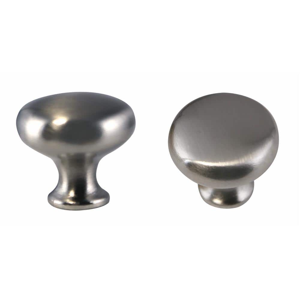Brushed Nickel Round Mushroom Cabinet Knob with Hardware