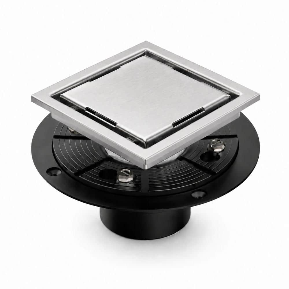6 in. Square Shower Drain with Removable Grate and Hair Strainer in Brushed Nickel price history on PriceWatchPro