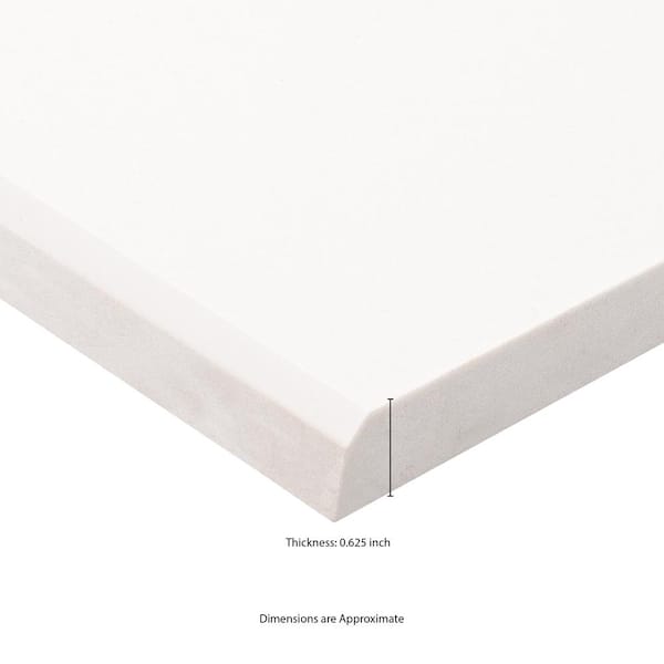 MSI Bright White 6 in. x 73 in. Polished Engineered Marble Double