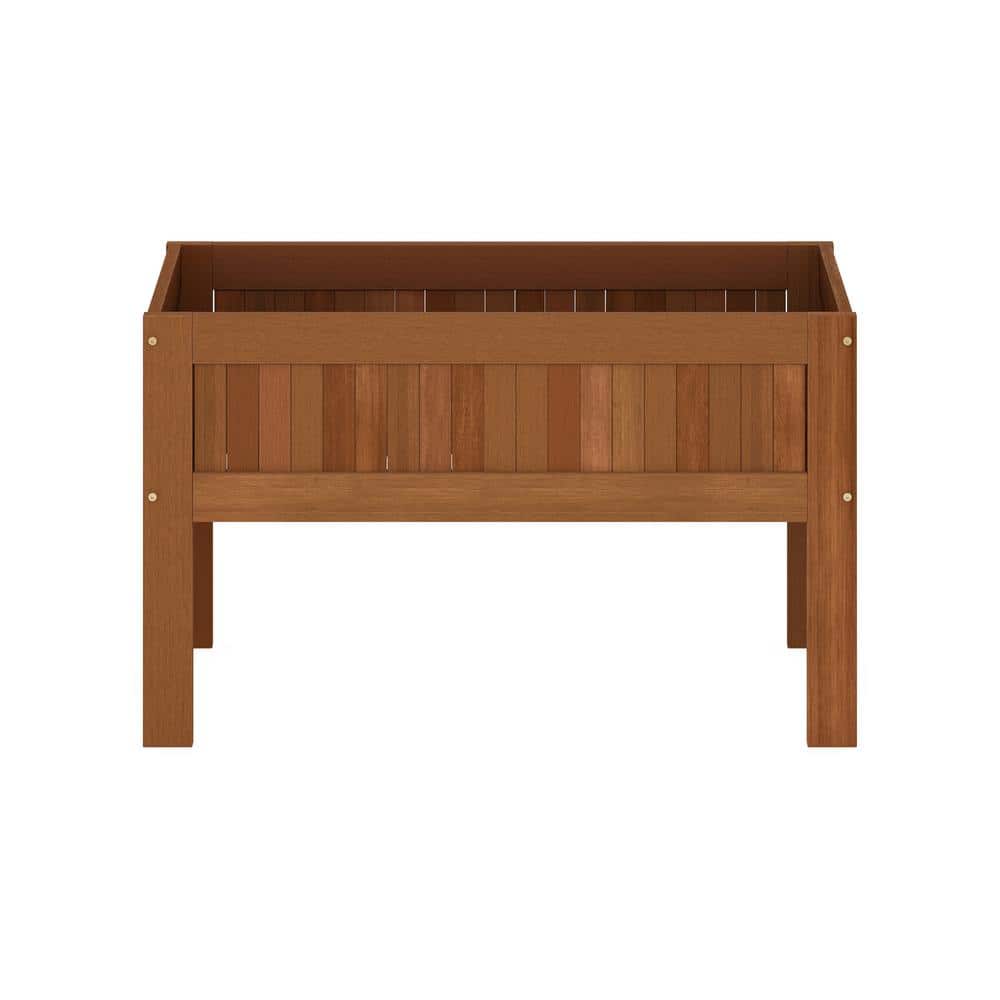 Natural Wood Outdoor Raised Garden Bed Planter Box with Legs