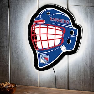 New York Rangers Helmet 19 in. x 15 in. Plug-in LED Lighted Sign