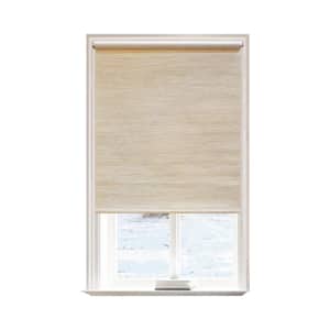 Beige Polyester 35 in.W x 72 in.L Light Filtering Cordless Natural Fabric Roller Shades