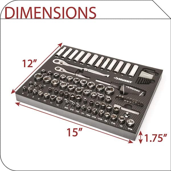 Husky Mechanics Tool Set in EVA Foam (94-Piece) H94MTSEVA - The