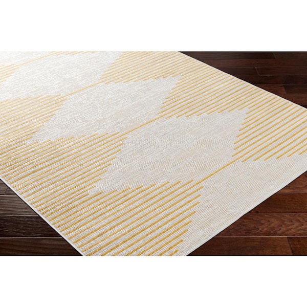Peroti Yellow Diamond 8 ft. x 10 ft. Indoor/Outdoor Area Rug