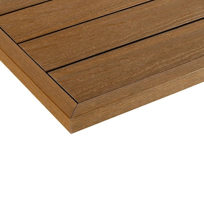 1/12 ft. x 1 ft. Quick Deck Composite Deck Tile Outside Corner Trim in Peruvian Teak (2-Pieces/Box)