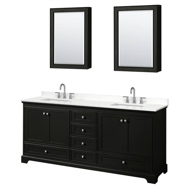 Wyndham Collection Deborah 80-in Dark Espresso Bathroom Vanity Cabinet (Mirror Included) Wyndham Collection Deborah 80-in Dark Espresso Bathroom Vanity Cabinet (Mirror Included)