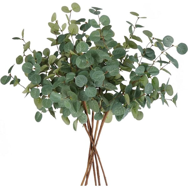 Unbranded 24 in. Green Artificial Eucalyptus Stems 6-Pieces