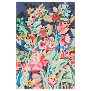 Vibe Lavatera Multicolor 4 ft. x 6 ft. Floral Polyester Indoor/Outdoor Area Rug