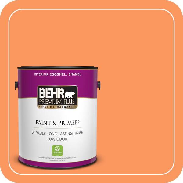 BEHR PREMIUM PLUS 1 gal. #230B-5 Indian Paint Brush Eggshell Enamel Low Odor Interior Paint & Primer