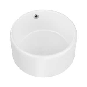 16.75 in. x 16.75 in. White Ceramic Round Vessel Bathroom Sink