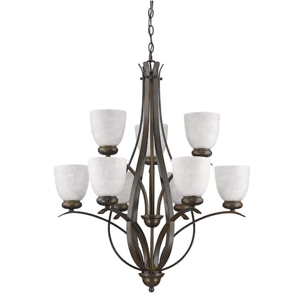 Acclaim Lighting Alana Indoor 9-Light Oil Rubbed Bronze Chandelier with Glass Shades