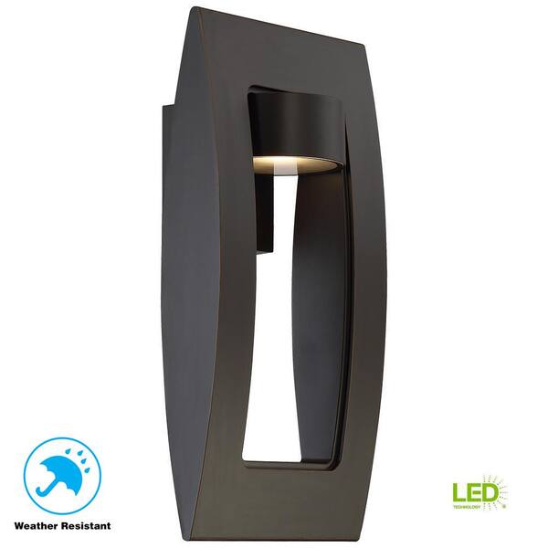 Home Decorators C Bellingham Oil-Rubbed Bronze LED Outdoor Wall Lantern Sconce 