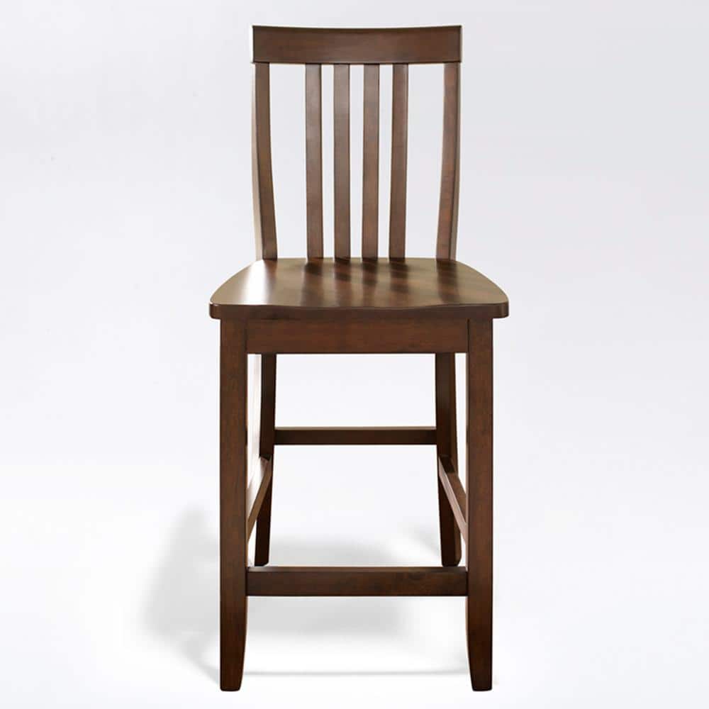 Vintage Mahogany Schoolhouse 24" Counter Stools - Set of 2