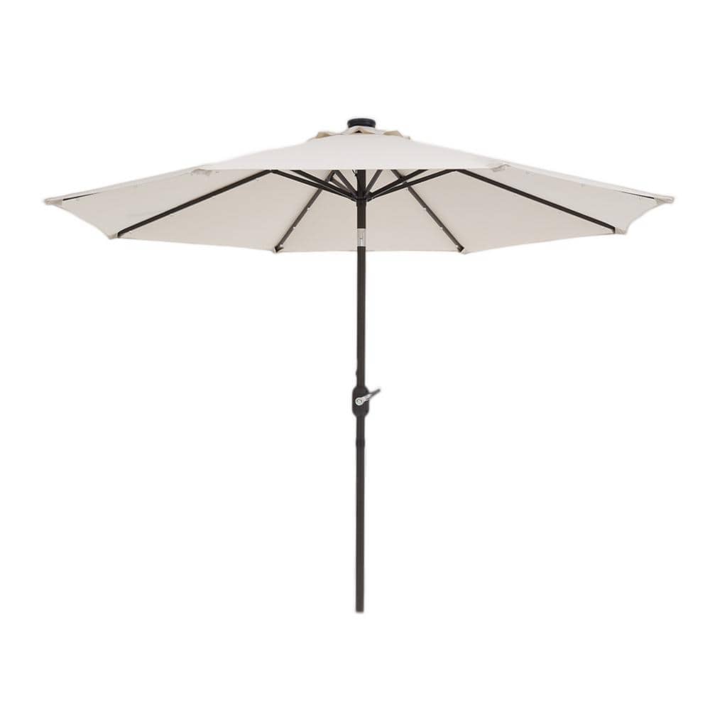 9 ft. Market Patio Umbrella with LED Light in Beige