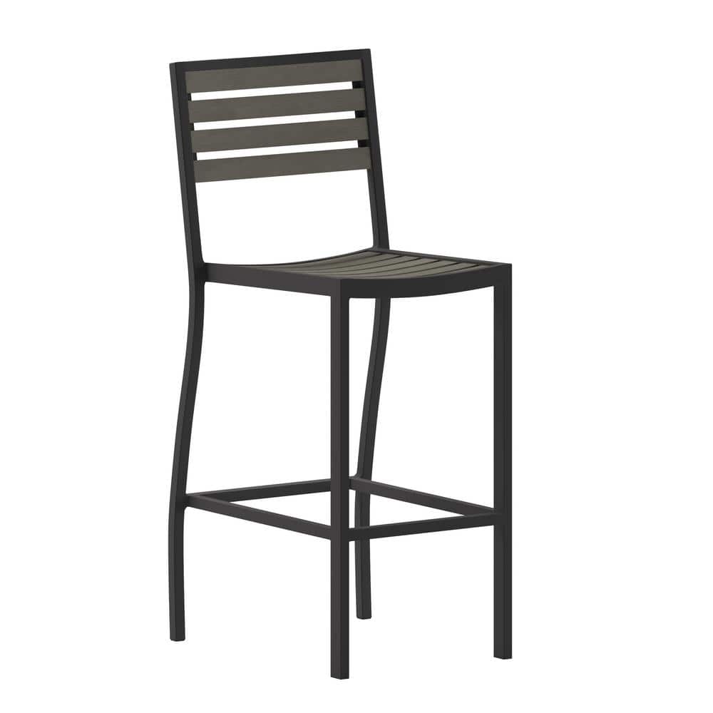 Carnegy Avenue Gray Wash Aluminum Outdoor Bar Stool CGAXU519713GRHD