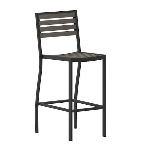 Carnegy Avenue Gray Wash Aluminum Outdoor Bar Stool CGAXU519713GRHD