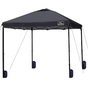 10 ft. x 10 ft. Black UV Resistant Waterproof Pop-Up Commercial Canopy Tent with Adjustable Legs and Carry Bag