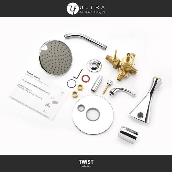 Spirito Series 1-Handle 1-Spray Tub and Shower Faucet in Polished Chrome (Valve Included)