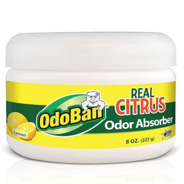 OdoBan Real Citrus 8 oz. Lemon Solid Odor Absorber, Odor Eliminator for Musty Smell in Home, Bathroom, Kitchen, Pet Areas