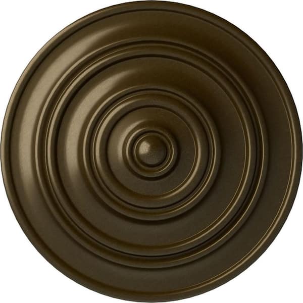 Ekena Millwork 13-1/4" x 1/2" Classic Urethane Ceiling Medallion (Fits Canopies upto 4-1/8"), Brass