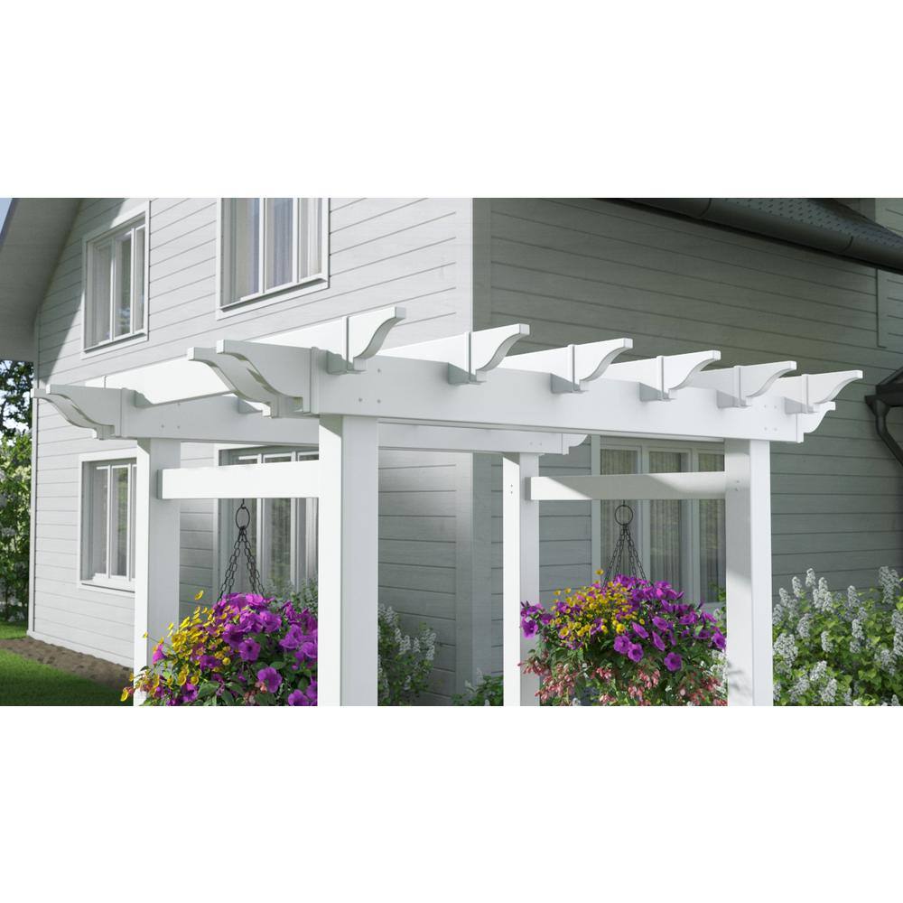 Springport White Vinyl Garden Arbor with Built-in Hooks