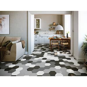 Heksa Black 7.87 in. x 9.25 in. Matte Porcelain Floor and Wall Tile (9.93 sq. ft./Case)