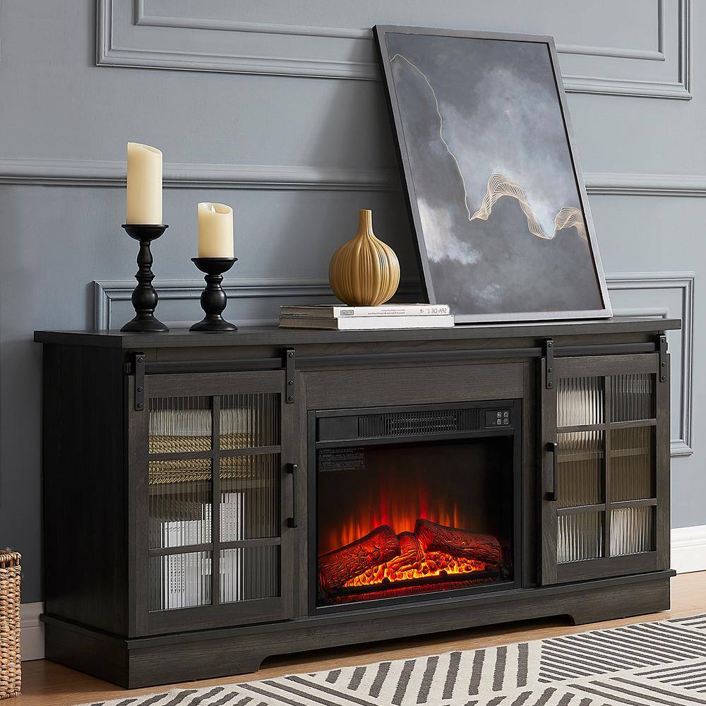 ToolCat 59 in. Freestanding fireplace TV Stand with 23 in. Fireplace TV ...