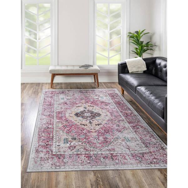 Yara Yash Light Coral Pink 5 ft. 1 in. x 8 ft. Area Rug