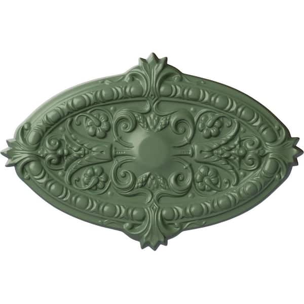 Ekena Millwork 1-3/4" x 26-3/8" x 17-1/4" Polyurethane Marcella Ceiling, Hand-Painted Athenian Green