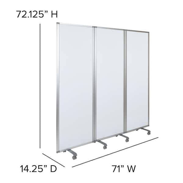 Raisley 3-Section Mobile Magnetic Whiteboard Partition for Classrooms or Offices, Rolling Dry Erase Board Room Divider