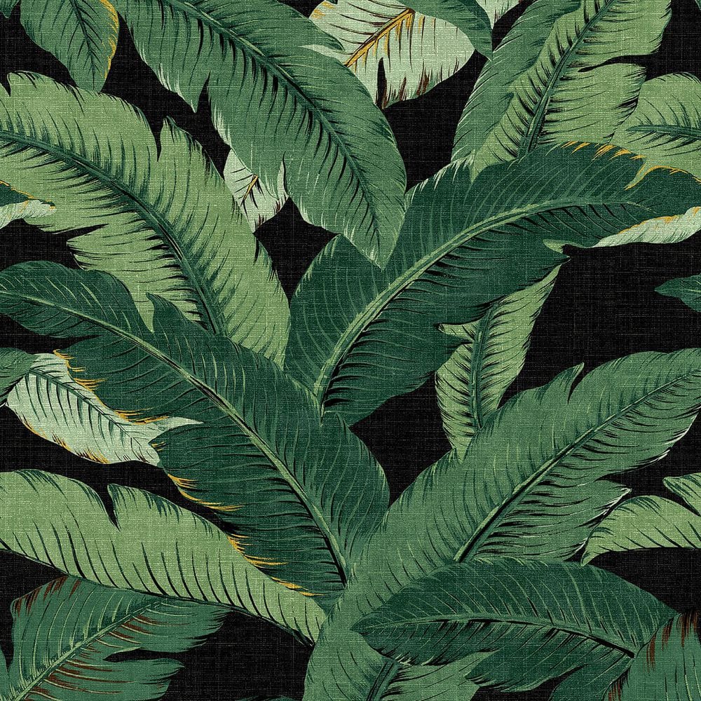 Tommy Bahama Swaying Palms Coal Vinyl Peel and Stick Wallpaper Roll ...