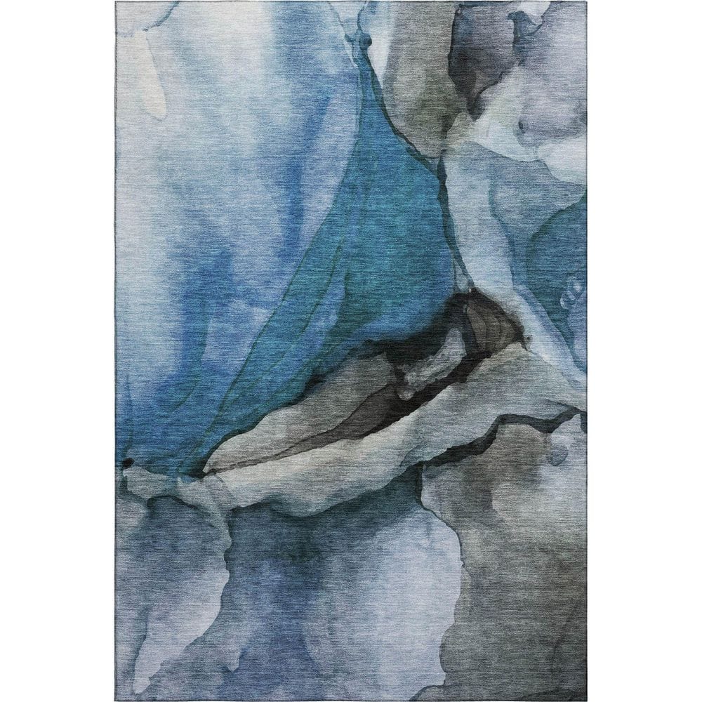 Mayfield Premium Machine Washable Abstract AMF1937 Blue 5 ft. x 7 ft. 6 in. Area Rug price history on PriceWatchPro