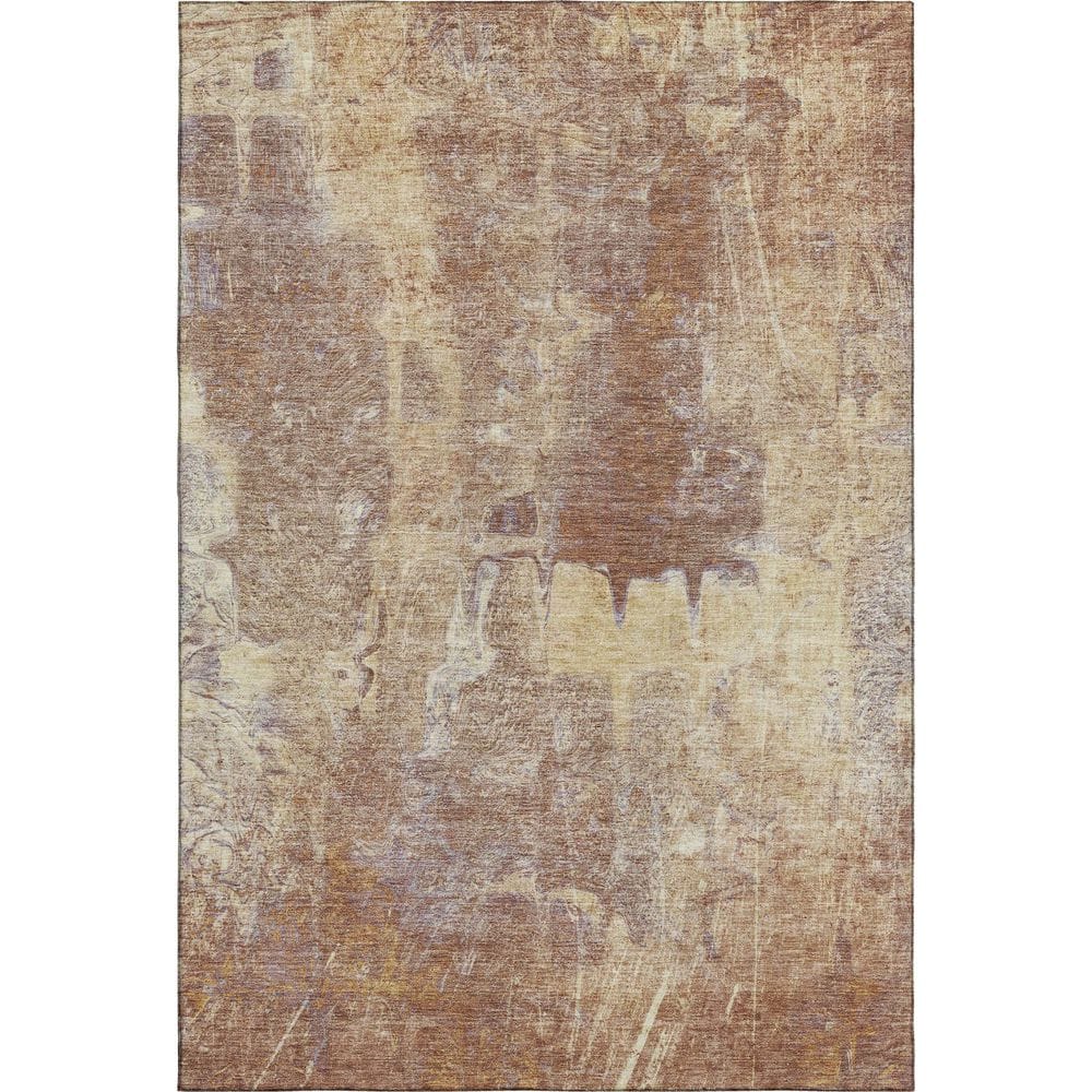 Mayfield Premium Machine Washable Abstract AMF2226 Terracotta 3 ft. x 4 ft. Area Rug price history on PriceWatchPro