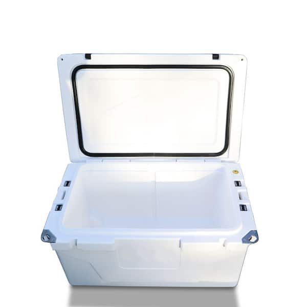 ➁ Huluwat 65 qt. Outdoor Chest Cooler in White, Fish Ice Chest