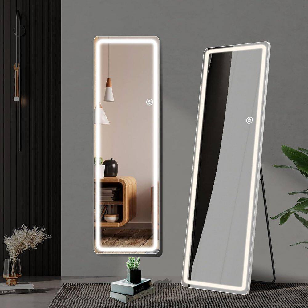 WONDER COMFORT 21 in. W x 64 in. H Rectangle Frameless White Floor ...