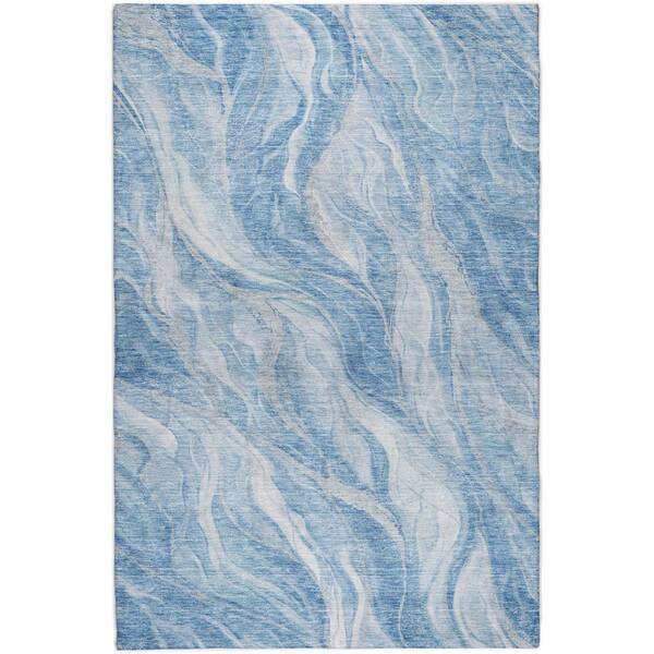 Dream Shag Premium Machine Washable Abstract ADS720 Blue 10 ft. x 14 ft. Area Rug