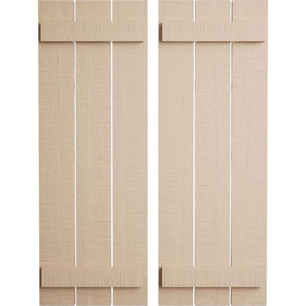 17.5 in. x 24 in. Timberthane Polyurethane 3-Board Spaced Board-n-Batten Rough Cedar Faux Wood Shutters Pair price history on PriceWatchPro