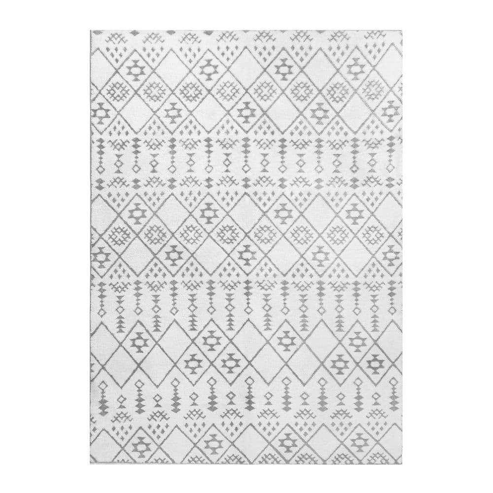 HaiiMeid Casimodo 8 ft. x 10 ft. Gray Diamond Geometric Washable ...