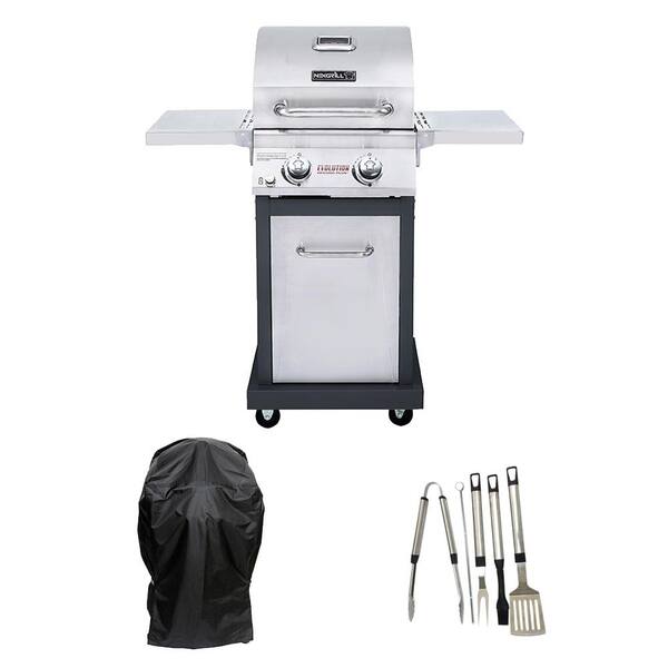 Nexgrill Evolution 2-Burner Propane Gas Grill in Stainless Steel with Infrared Technology Plus Cover and Tool set