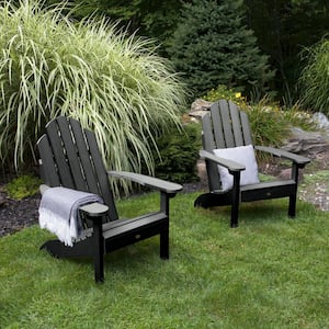 Classic Westport Black Recycled Plastic Set of 2 Adirondack Chair