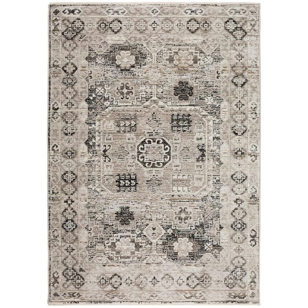 Addison Rugs Izmir Geometric Black 5 ft. 3 in. x 7 ft. 8 in. Area Rug