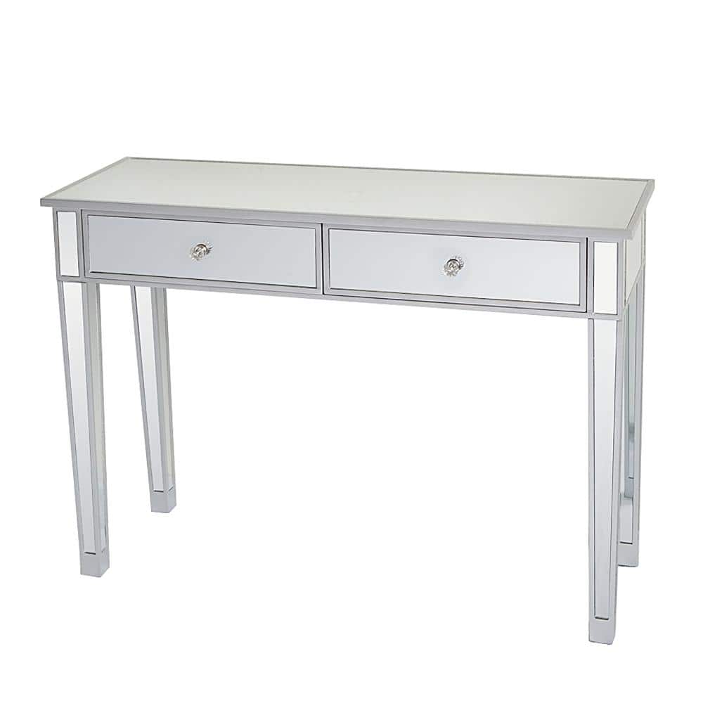 Mirrored Glass Vanity Table with 2 Drawers