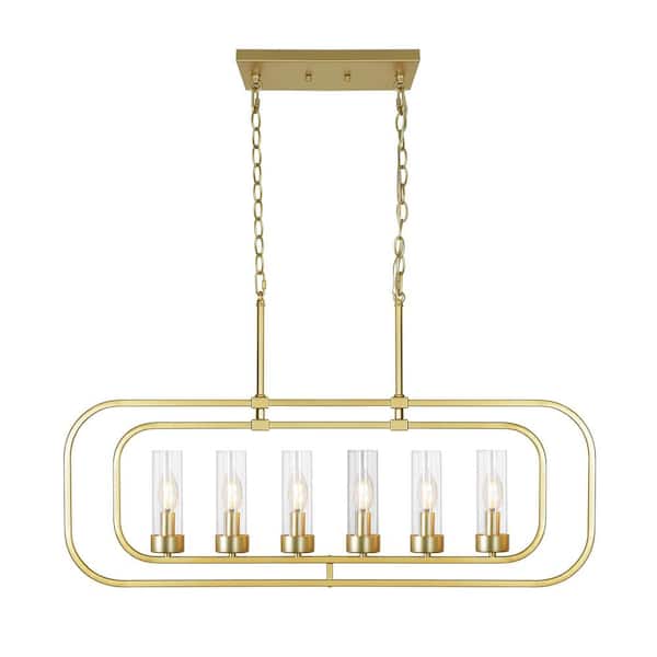 Unbranded 6-Lights Gold Chandelier Kitchen Island Lighting Dining Room Chandelier Indoor Chandelier Sconce with No Bulbs Included