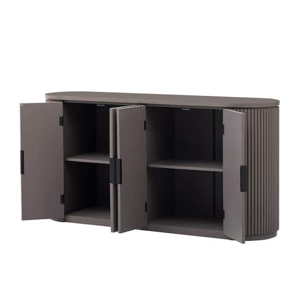 COWLOWN 63 in. W x 17.7 in. D x 32.7 in. H Bathroom Brown Linen Cabinet