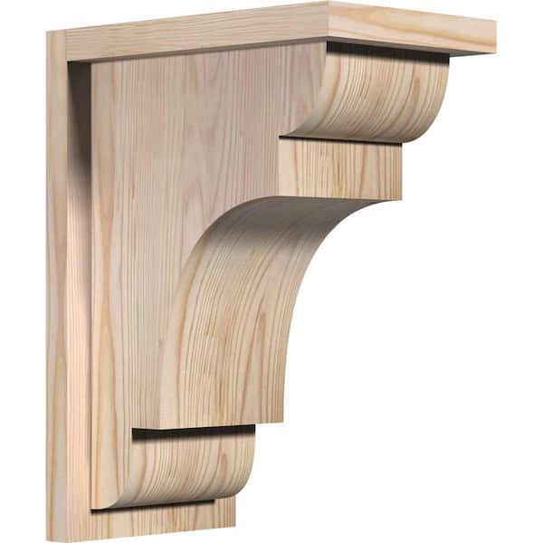 Ekena Millwork 7-1/2 in. x 12 in. x 16 in. New Brighton Smooth Douglas Fir Corbel with Backplate